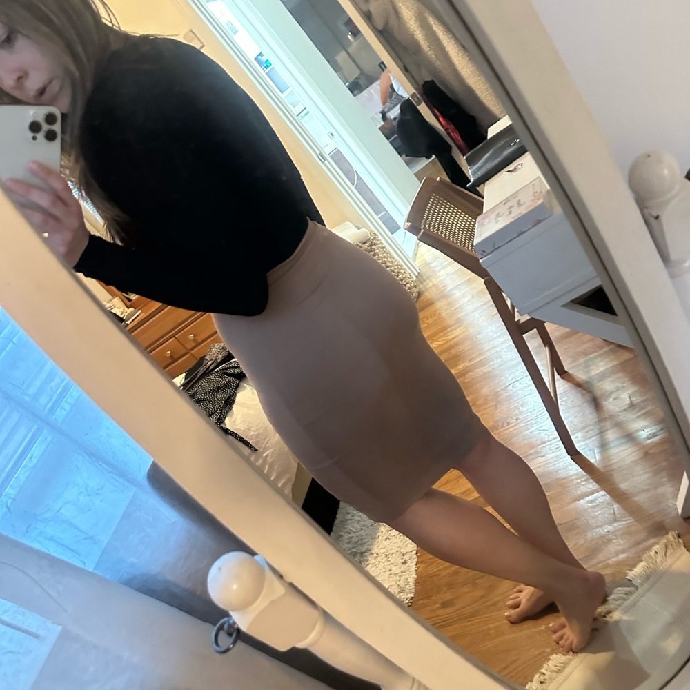 Express Tan Ruched Skirt - Picture 5 of 6